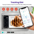 Etekcity Smart Food Kitchen Scale with Nutritional Calculator, Free App with 19 Nutrients Tracking, Calorie, Marco, Digital grams and ounces for weight loss, Premium Stainless Steel, 11lb