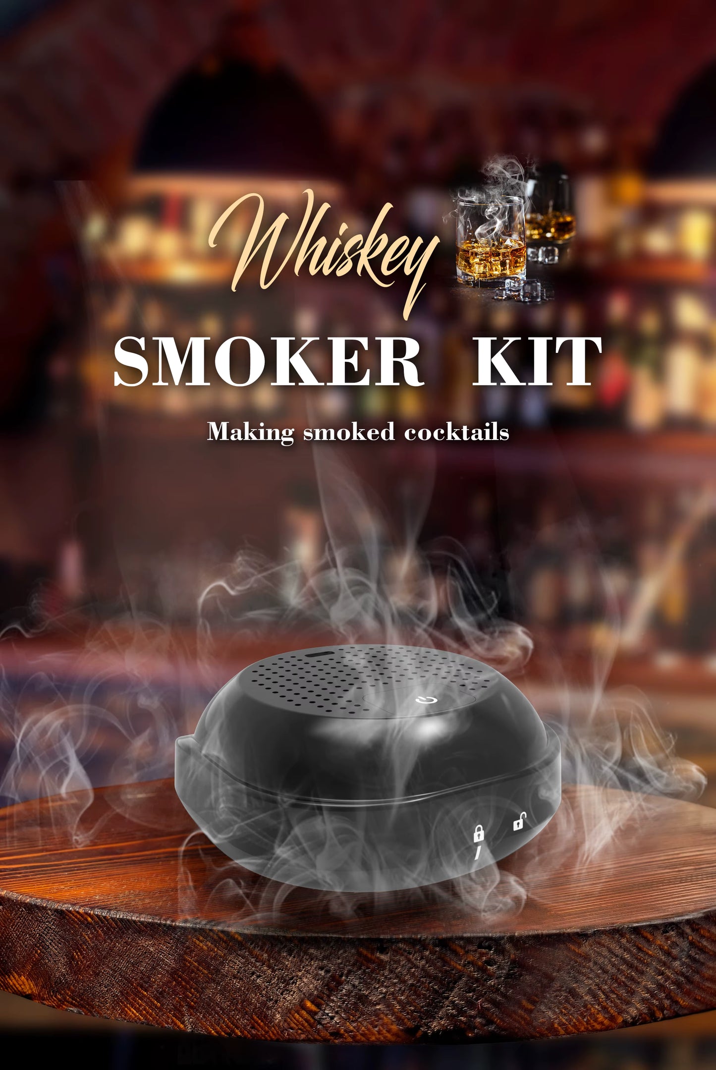 Rechargeable Eco-Friendly Electric Whiskey Smoker Kit (New Release) for Home Wine Cocktail