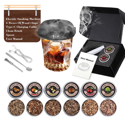 Rechargeable Eco-Friendly Electric Whiskey Smoker Kit (New Release) for Home Wine Cocktail