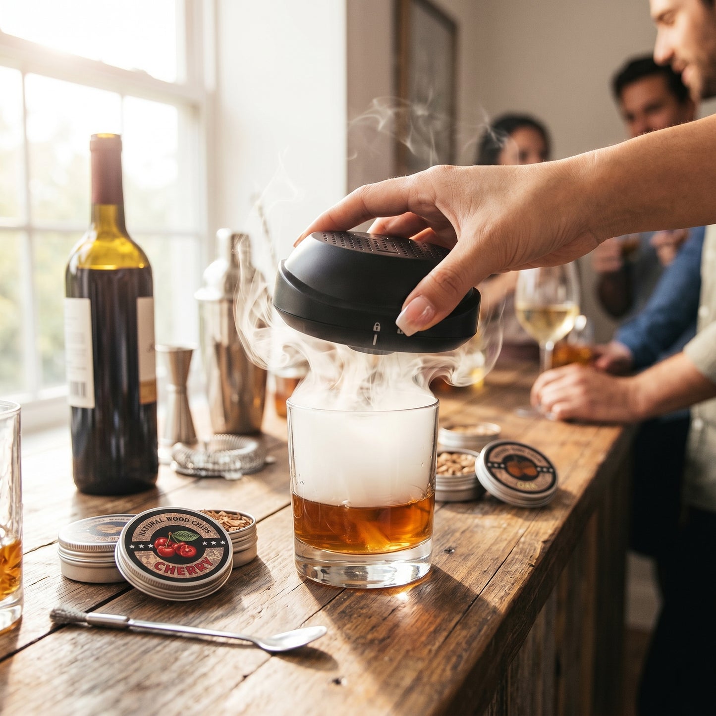 Rechargeable Eco-Friendly Electric Whiskey Smoker Kit (New Release) for Home Wine Cocktail